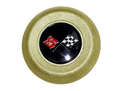 1969-1975 Corvette Horn Button With Tilt And Telescopic Column And Black Corner Flag