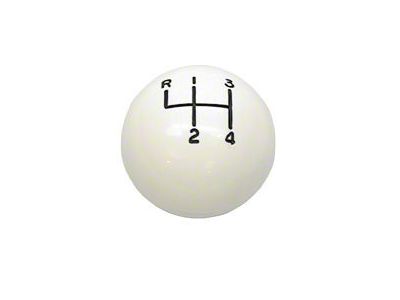 1969-1981 Camaro Hurst Shifter Knob, Off-White Ball, 4-speed Pattern