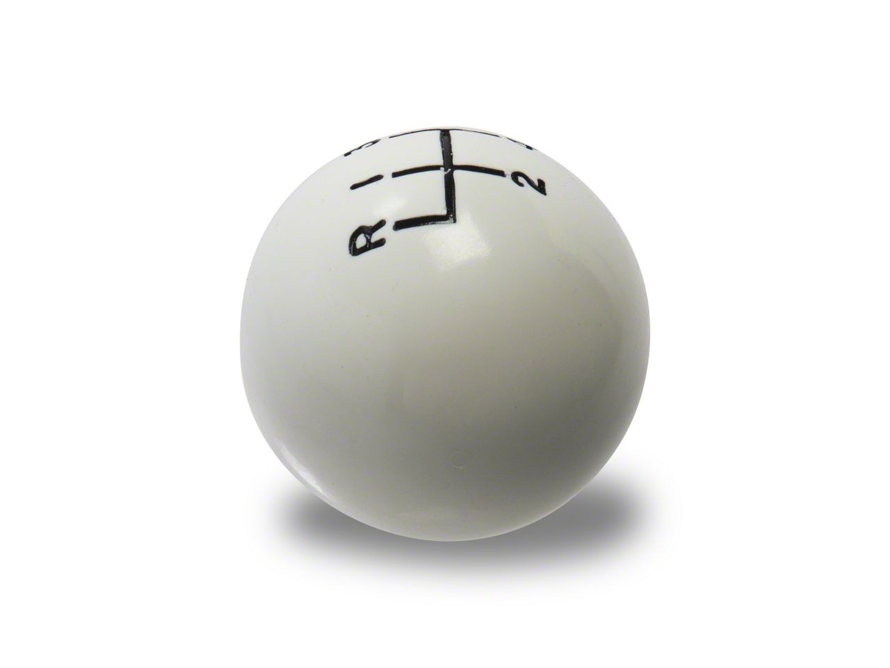 Ecklers Hurst Shifter Knob, Off-White Ball, 4-speed Pattern (69-81