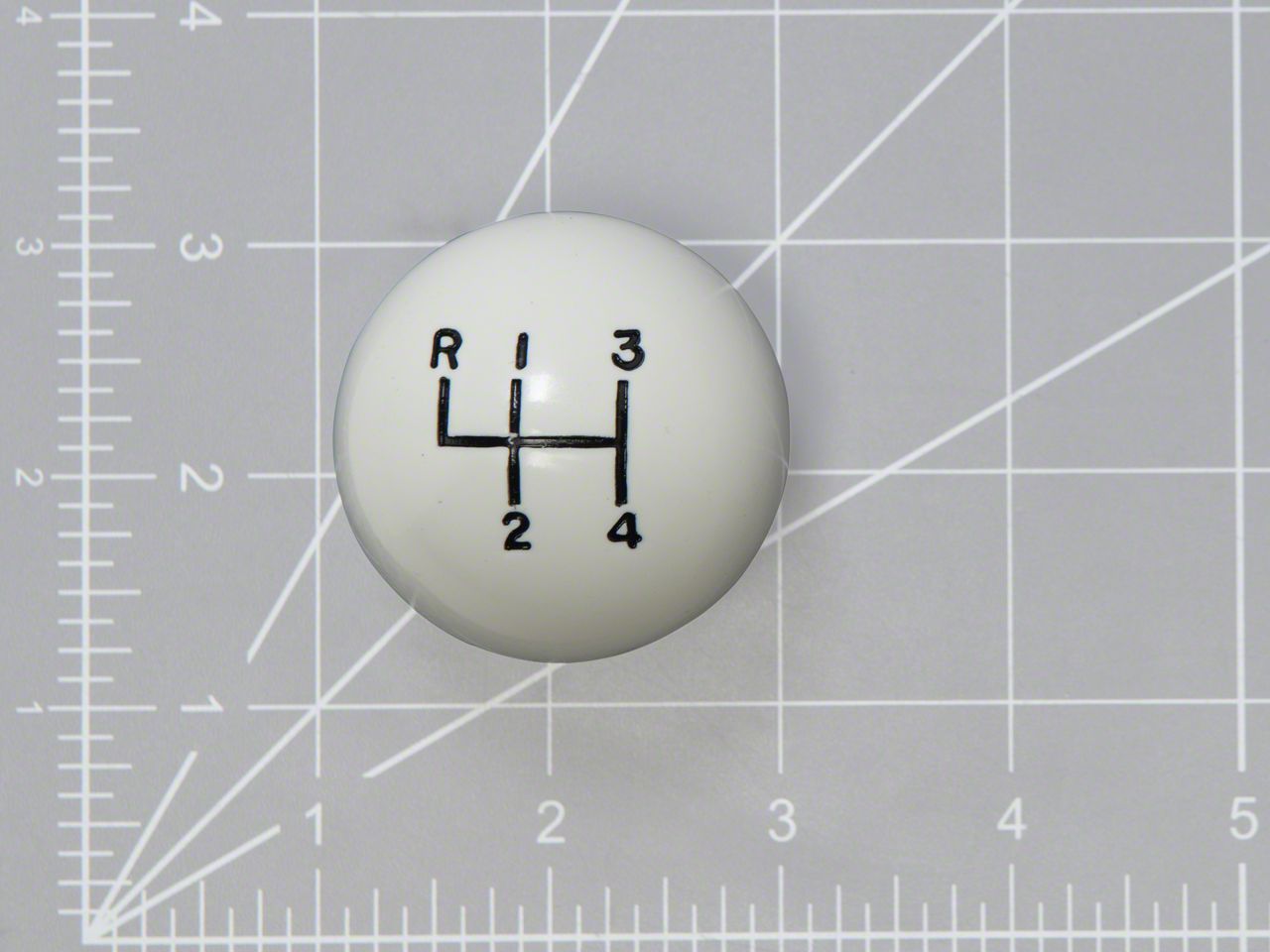 Ecklers Hurst Shifter Knob, Off-White Ball, 4-speed Pattern (69-81