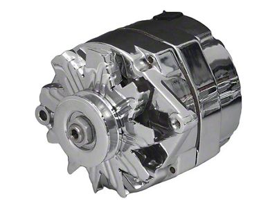 Powermaster Alternator; 140 Amp; Chrome (55-57 150, 210, Bel Air, Nomad)