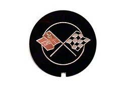 Crossflag Circle Emblem for Aluminum Valve Cover; Passenger Side (69-84 Corvette C3 & C4)