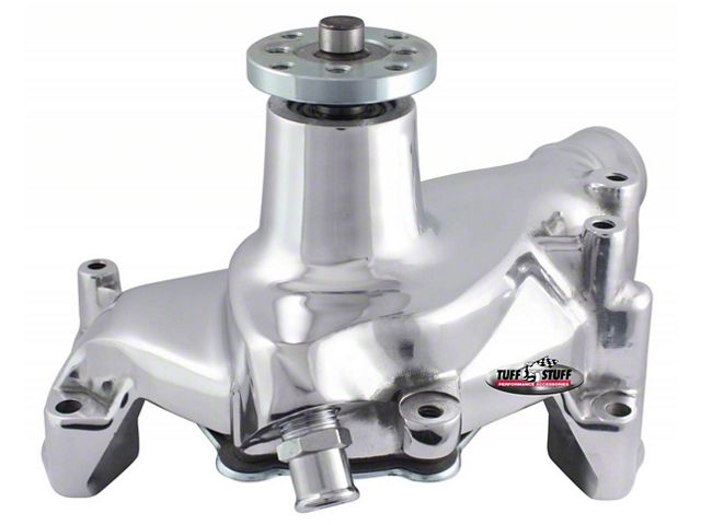 1969-1992 Chevrolet Camaro Platinum SuperCool Water Pump; 6.937 in. Hub Height; 5/8 in. Pilot; Long; Flat Smooth Top; Chrome; 1448NA