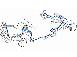 1969 Buick Skylark / GS Hardtop 1/4 Front to Rear Brake Line 1pc, OE Steel