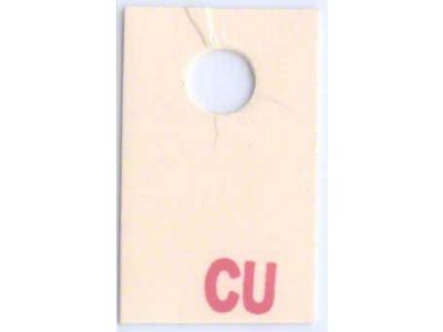 Power Disc Brake Booster Tag,Code CU,1969