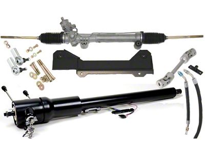 1969 Camaro Steeroids Rack And Pinion Conversion With Black Tilt Steering Column, Power