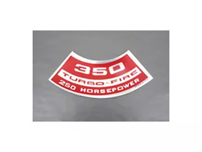 1969 Chevy Truck Air Cleaner Decal, Small Block, 350 Turbo-Fire, 255 HP