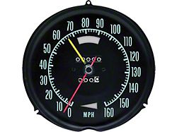 Speedometer, 160 MPH, W/Speed Warn & Green Letters, 1969
