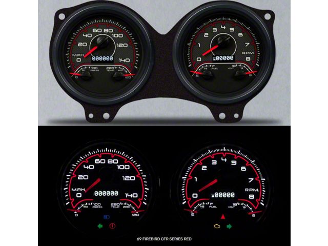 1969 Firebird 69 CFR Red Gauge Set