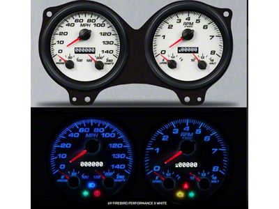 1969 Firebird Performance II White Gauge Kit