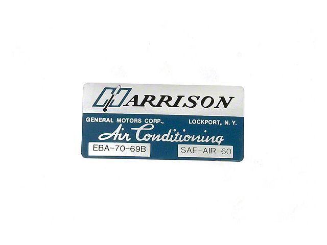 1969 GM A Body Harrison Air Conditioning Evaporation, Decal