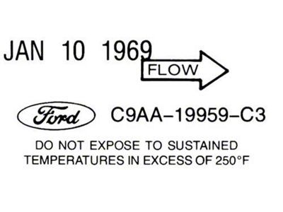 1969 Mustang Air Conditioning Dryer Decal