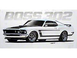 1969 Mustang Boss 302 Limited Edition Pring, White