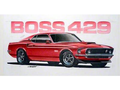 1969 Mustang Boss 429 Limited Edition Print, Red