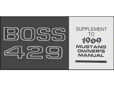 1969 Mustang Boss 429 Owner's Manual Supplement, 4 Pages