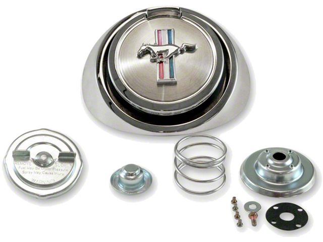 1969 Mustang Deluxe Pop-Open Fuel Cap with Emblem