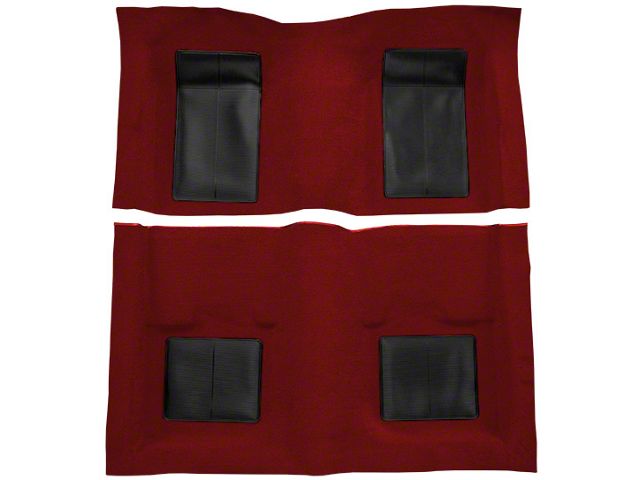 1969 Mustang Mach 1 Fastback Molded Nylon Carpet Set with Mass Backing, Black Inserts