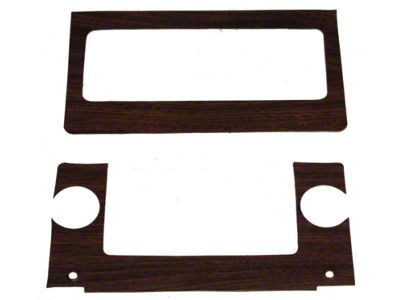 1969 Mustang Radio and Heater Bezel Vinyl Woodgrain Dash Applique Set, 2 Pieces
