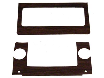 1969 Mustang Radio and Heater Bezel Vinyl Woodgrain Dash Applique Set, 2 Pieces