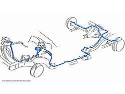 1969 Pontiac GTO/LeMans/Tempest Hardtop 1/4 Front to Rear Brake Line 1pc, Stainless Steel