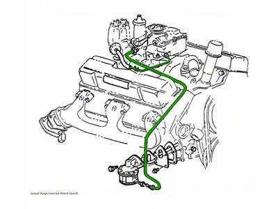 1969 Pontiac GTO/Tempest/LeMans V8 2bbl 3/8 Pump to Carb Line 1pc, Right Of Thermostat Housing Stainless Steel