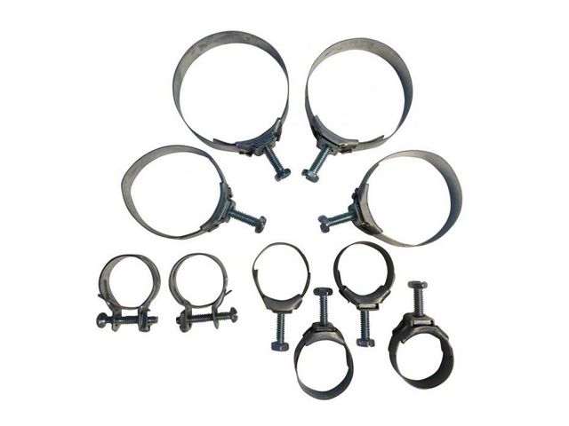 1970-1971 Corvette Radiator And Heater Hose Clamp Kit For Cars With Air Conditioning 350ci