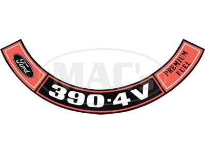 1970-1971 Mustang 390-4V Premium Fuel Air Cleaner Decal