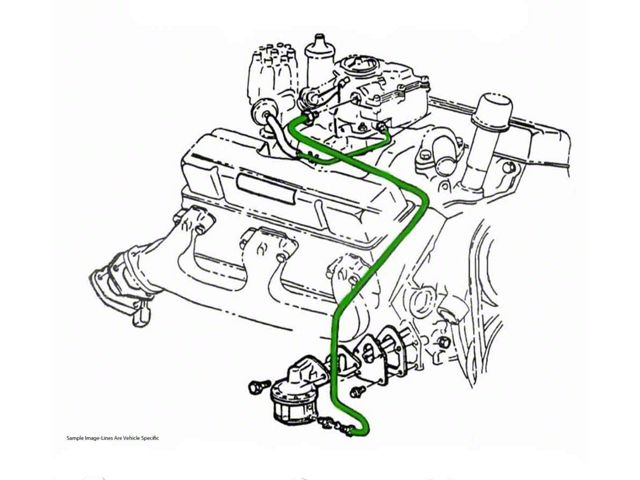 1970-1972 Buick Skylark/GS 455CID 4bbl -Stage 1 w/Smog Pump Only- 3/8 Pump To Carb Line 1pc, OE Steel