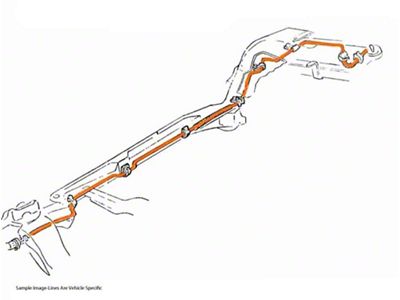 1970-1972 Buick Skylark / GS Hardtop LH Routing 1/4 Fuel Return Lines 2pc, OE Steel