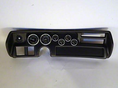 1970-1972 Chevelle Instrument Panel With Sweep Style gauges In Carbon fiber With Aftermarket Gauges