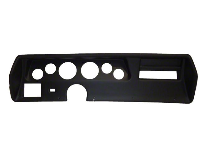 1970-1972 El Camino Instrument Cluster Panel, Sweep Style, Black Finish With Pre-Cut Holes, Non-SS