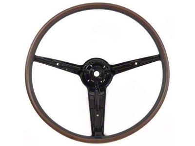 1970-1972 Ford Galaxie 500, LTD, And Country Squire Deluxe 3-Spoke Woodgrain Rim-Blow Steering Wheel