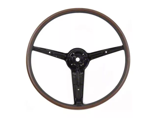 1970-1972 Ford Galaxie 500, LTD, And Country Squire Deluxe 3-Spoke Woodgrain Rim-Blow Steering Wheel