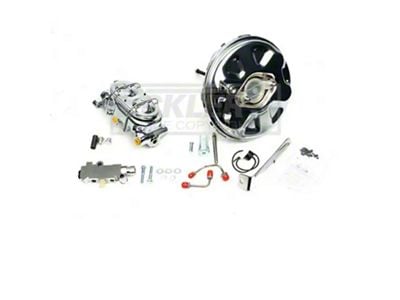 1970-1972 Monte Carlo 9 Chrome Booster & Master Combo Kit, For Front Disc And Rear Drum