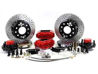 1970-1972 Monte Carlo Baer Brakes 11 Front SS4+ brake System, Red Calipers Kit