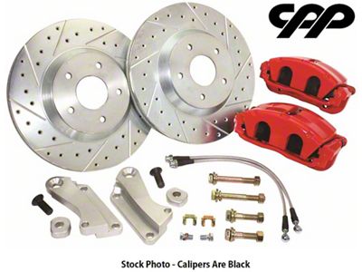 1970-1972 Monte Carlo C5 Big Front Disc Brake Kit With Black Calipers