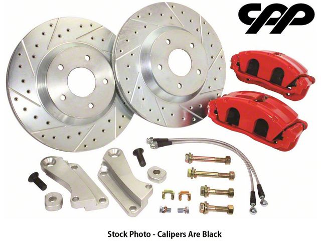 1970-1972 Monte Carlo C5 Big Front Disc Brake Kit With Black Calipers