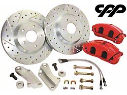 1970-1972 Monte Carlo C5 Big Front Disc Brake Kit With Red Calipers