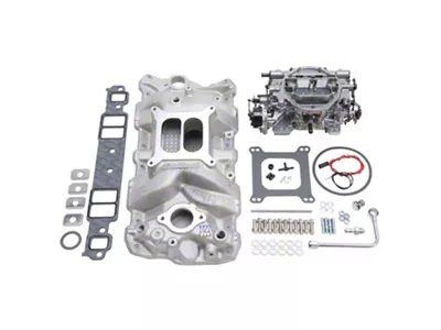 1970-1972 Monte Carlo Edelbrock 2023 Manifold And Carb Kit; Performer Rpm; Small Block Chevrolet; Natural