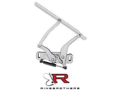 1970-1972 Monte Carlo Hood Hinges, Billet Aluminum, Solid Frame, Natural, With Steel Hood