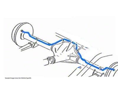 1970-1972 Monte Carlo Rear Axle Drum Brake Lines 2pc, OE Steel