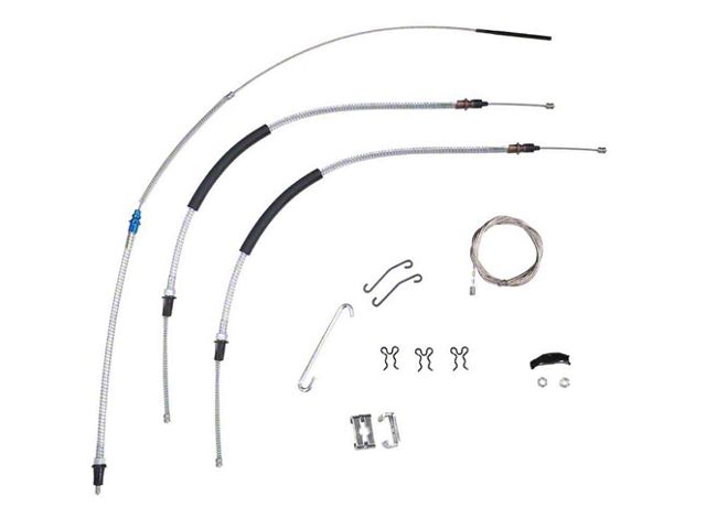 1970-1972 Monte Carlo TH350 Manual Transmission Complete Parking Brake Cable Kit OE Steel