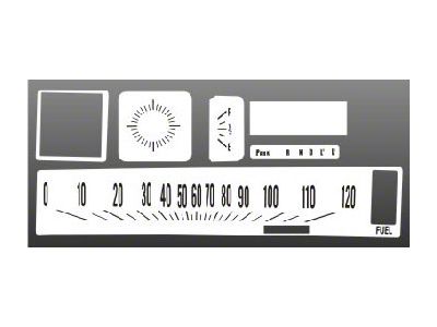 1970-1972 Monte Carlo White Face Gauges Instrument Cluster Overlay,