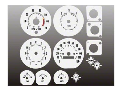 1970-1972 Monte Carlo White Face Gauges Instrument Cluster Overlay