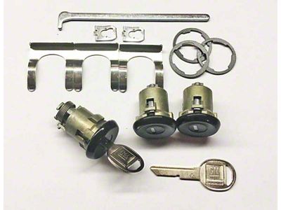 1970-1973 Camaro Door&Trunk Lock Set W/Black Door Face