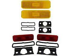 Front and Rear Side Marker Light Assemblies with Brackets and Gaskets, Kit (70-73 Camaro)