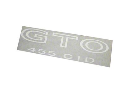 1970-1973 GTO 455 CID Decal 1pc - White