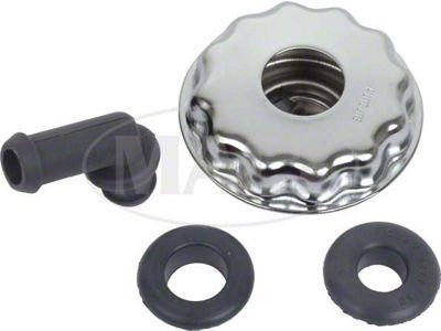 1970-1973 Mustang Chrome Autolite Twist-On Type Oil Filler Breather Cap, 250 6-Cylinder and 302/351W/351C/429 V8