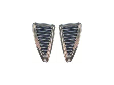 1970-1973 Mustang Billet Aluminum Door Jamb Louvers with Polished Finish