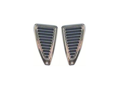 1970-1973 Mustang Billet Aluminum Door Jamb Louvers with Polished Finish